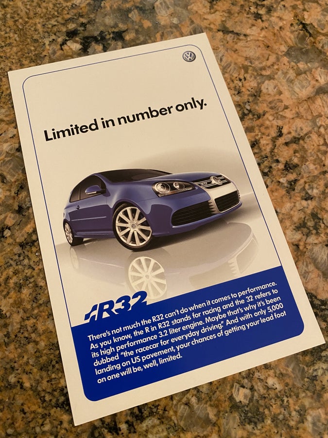 R32 dealer promo card - flawless